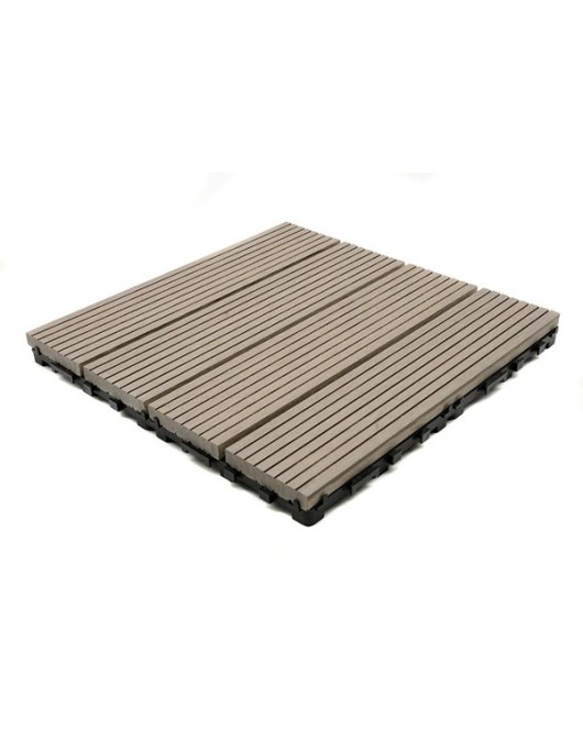 DECK-WPC ΠΛΑΚΑΚΙ ΔΑΠΕΔΟΥ 12mm 30Χ30 L.GREY 180 NewPlan