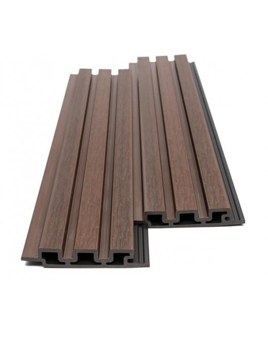 WPC PANEL 2ης ΓΕΝΙΑΣ ΜΕ 3D ΠΗΧΑΚΙΑ 25/147.5mm COFFEE 5530 NewPlan