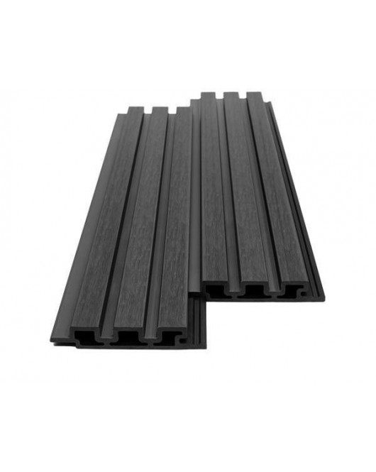 WPC PANEL 2ης ΓΕΝΙΑΣ ΜΕ 3D ΠΗΧΑΚΙΑ 25/147.5mm D.GREY 5570 NewPlan