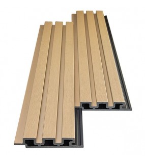 WPC PANEL 2ης ΓΕΝΙΑΣ ΜΕ 3D ΠΗΧΑΚΙΑ 25/147.5mm LIGHT OAK 5550 NewPlan