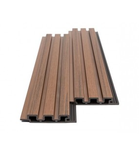 WPC PANEL 2ης ΓΕΝΙΑΣ ΜΕ 3D ΠΗΧΑΚΙΑ 25/147.5mm TEAK 5510 NewPlan