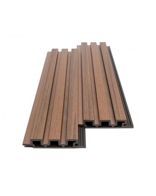 WPC PANEL 2ης ΓΕΝΙΑΣ ΜΕ 3D ΠΗΧΑΚΙΑ 25/147.5mm TEAK 5510 NewPlan