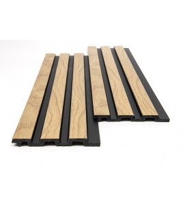 PS PANEL ΜΕ 3D ΠΗΧΑΚΙΑ F4 PIANO 12/122/2900mm NAT.OAK/BLACK NewPlan