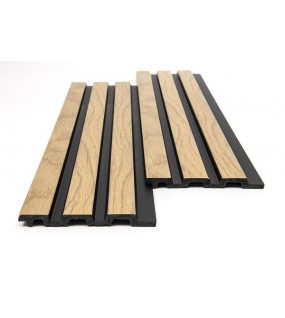 PS PANEL ΜΕ 3D ΠΗΧΑΚΙΑ F4 PIANO 12/122/2900mm NAT.OAK/BLACK NewPlan