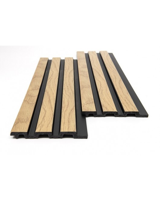 PS PANEL ΜΕ 3D ΠΗΧΑΚΙΑ F4 PIANO 12/122/2900mm NAT.OAK/BLACK NewPlan