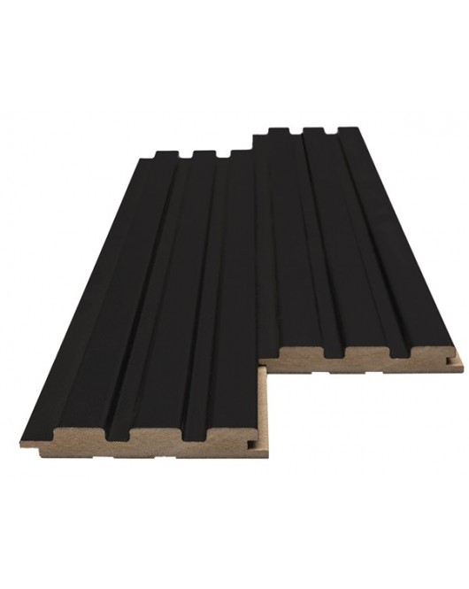 MDF PANEL ΜΕ 3D ΠΗΧΑΚΙΑ 505090 BEAT ST 16/119/2750mm BLACK NewPlan